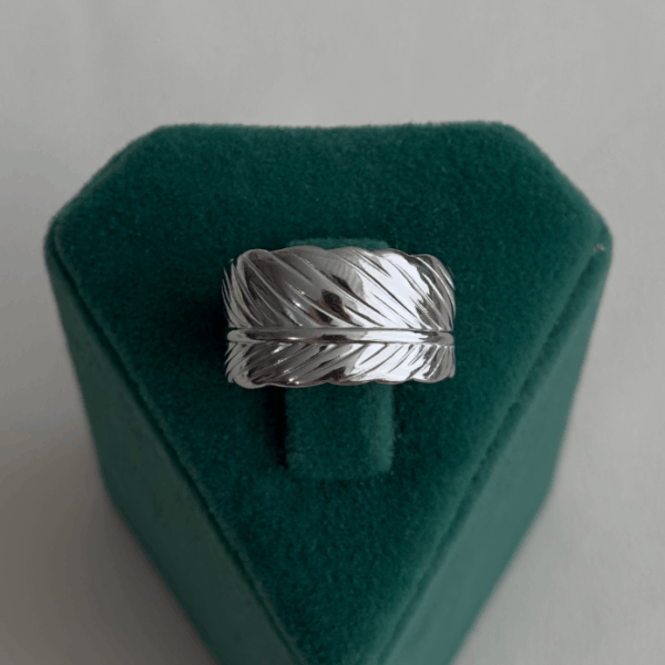 çelik silver yaprak ayarlanabilir yüzük