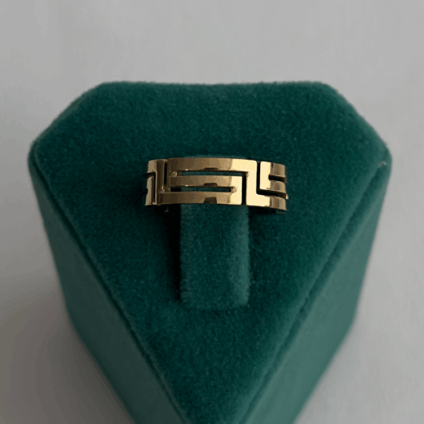 çelik gold labirent ayarlanabilir yüzük