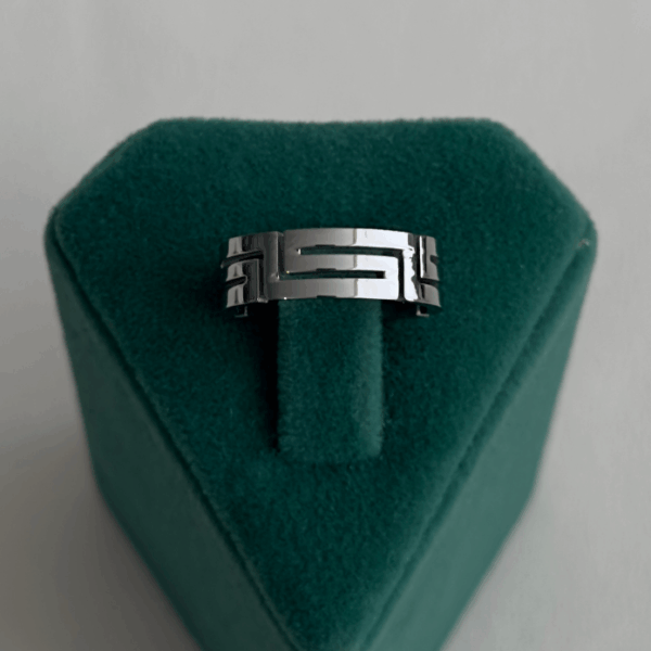 çelik silver labirent ayarlanabilir yüzük