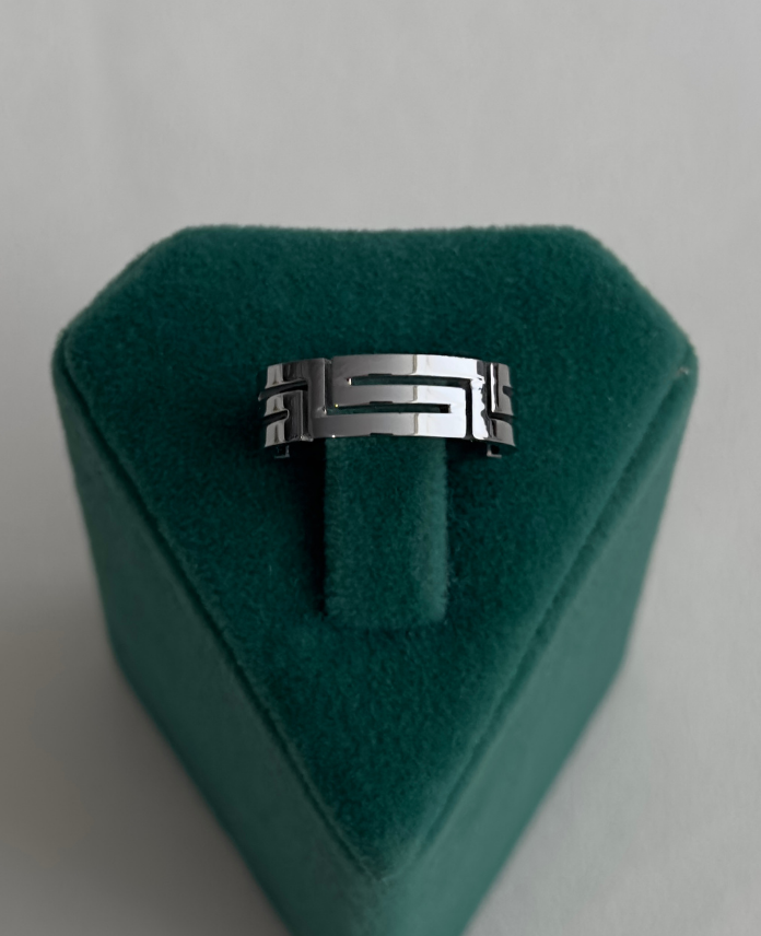 168.png çelik silver labirent ayarlanabilir yüzük - Görsel 1