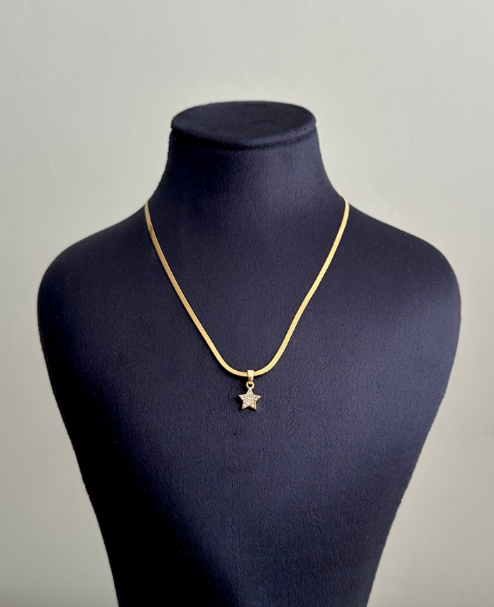 17-1-1.png çelik gold yıldız italyan 45cm kolye - Görsel 1