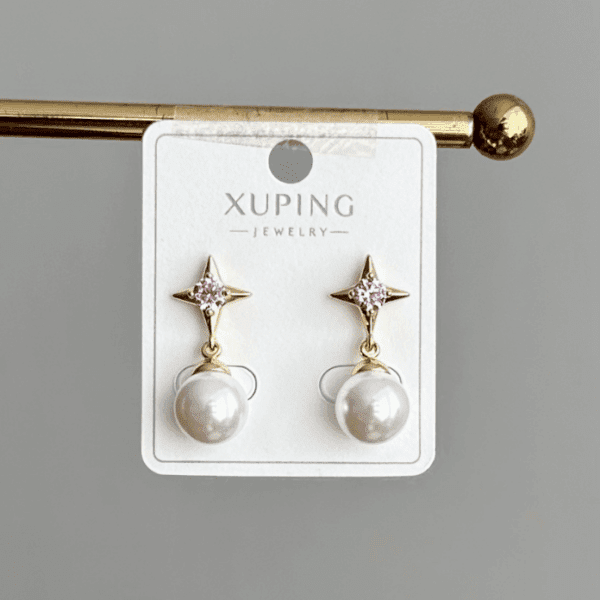 xuping gold yıldız pembe inci küpe