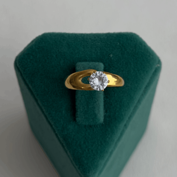 çelik gold tektaş ayarlanabilir yüzük