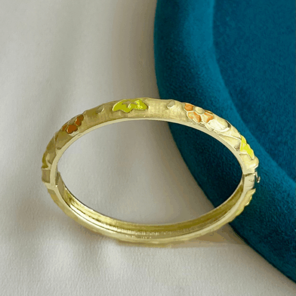 Çelik mineli sarı turuncu çiçek kelepçe