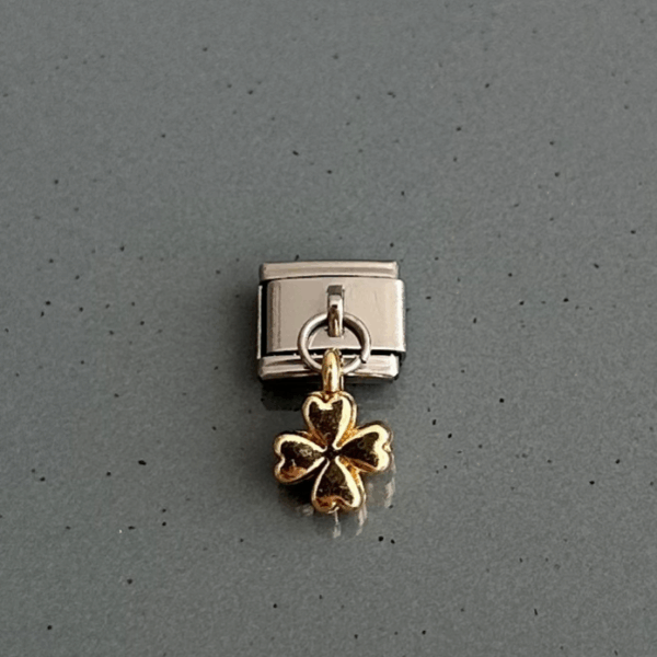pirinç silver sallantılı yonca gold charm