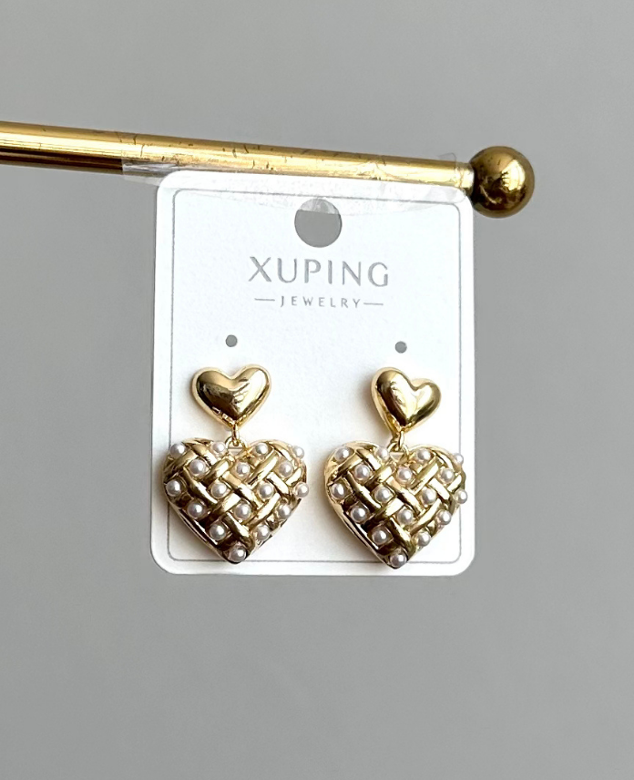 183-2.png xuping gold kalp inci küpe - Görsel 1