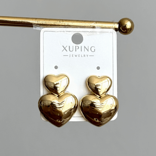 xuping gold iki kalp bombe küpe