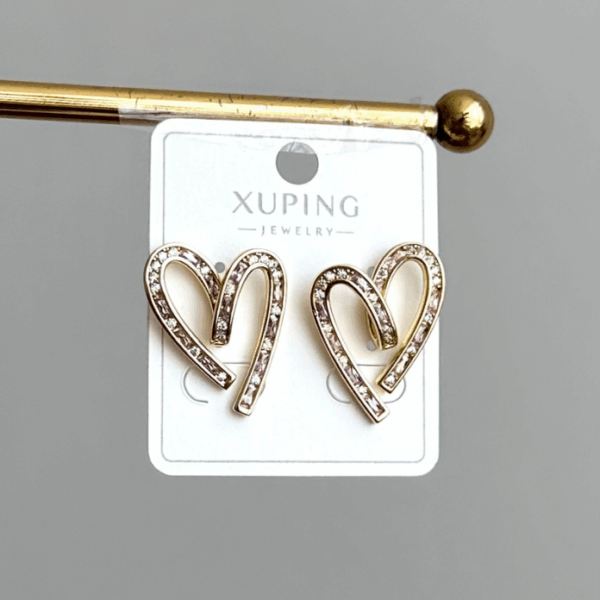 xuping gold kalp trenkli taş küpe