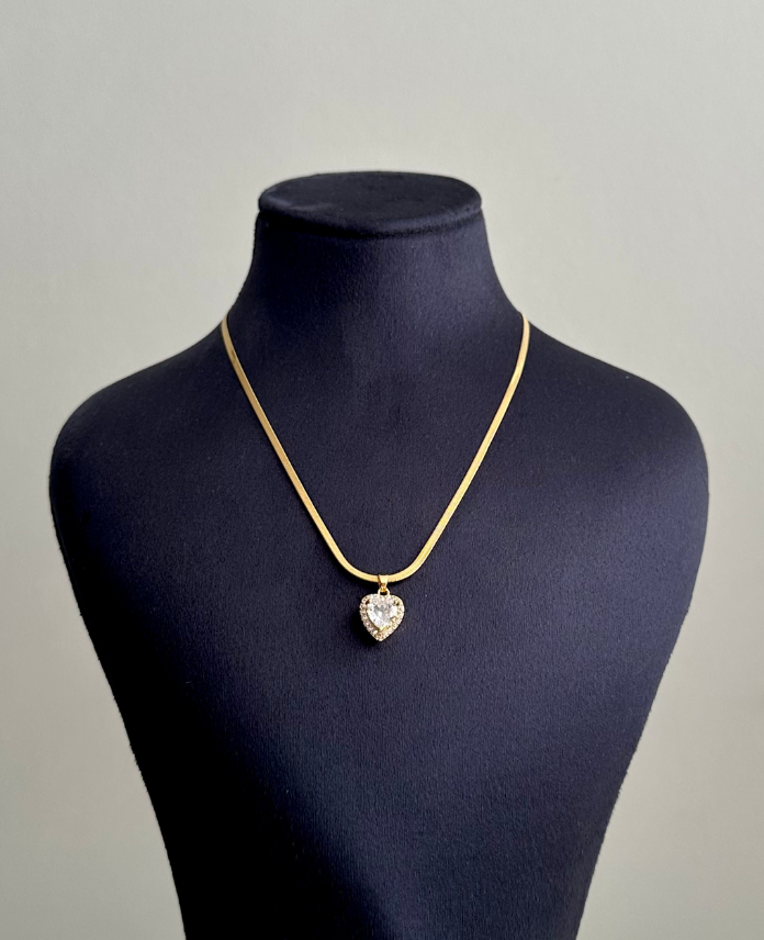 19-1-1.png çelik gold kalp italyan 45cm kolye - Görsel 1