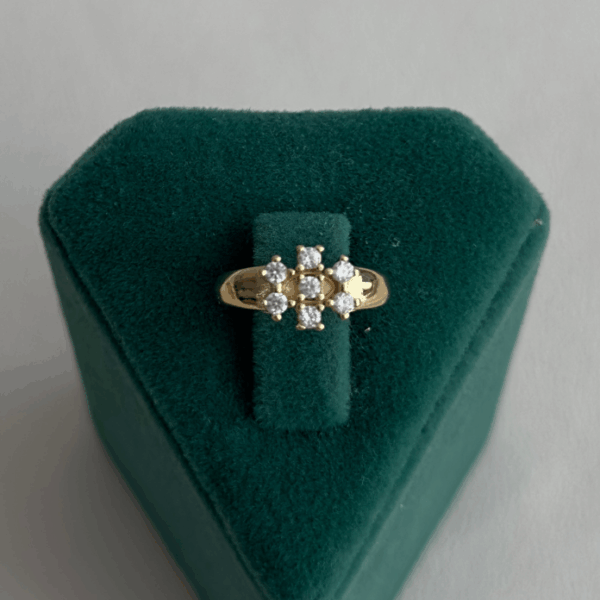 pirinç gold eklem çiçek yüzük