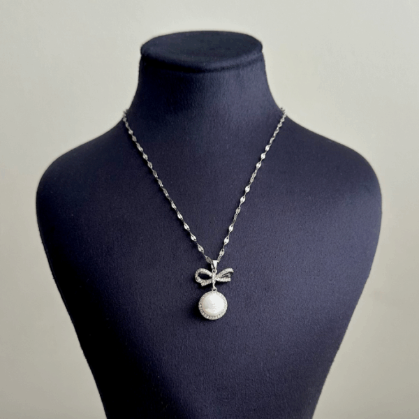 çelik silver kurdele inci 45cm kolye
