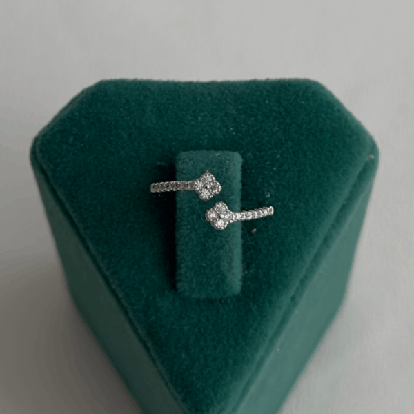 pirinç silver eklem yonca taşlı yüzük