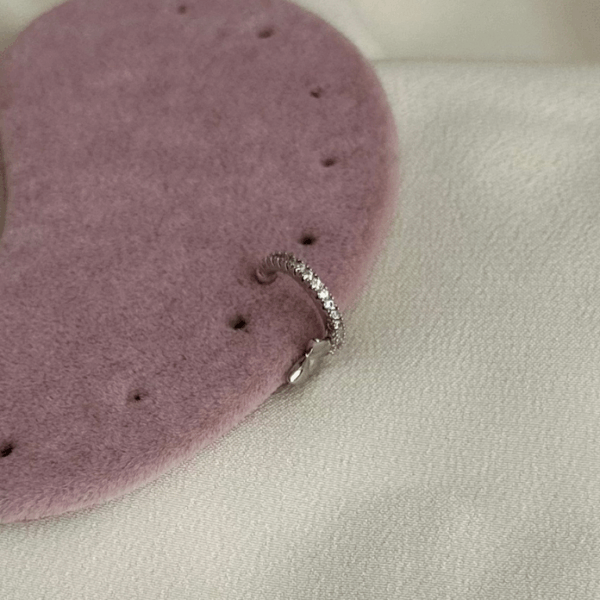 pirinç silver kelebek taşlı earcuff