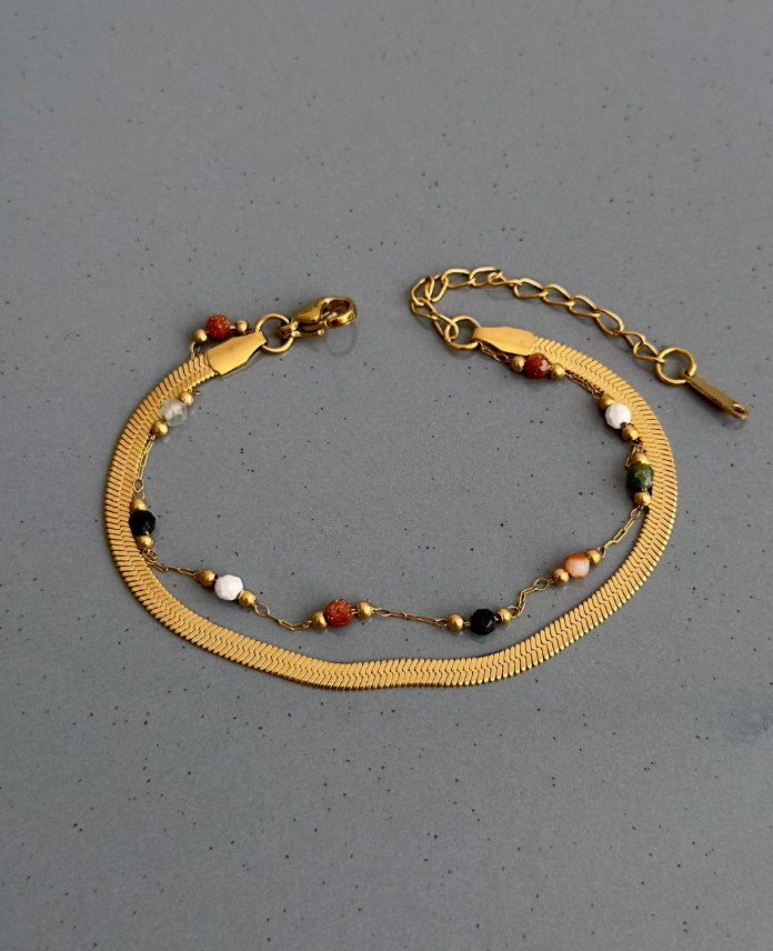 20-4.png çelik gold ikili italyan doğaltaş bileklik - Görsel 1