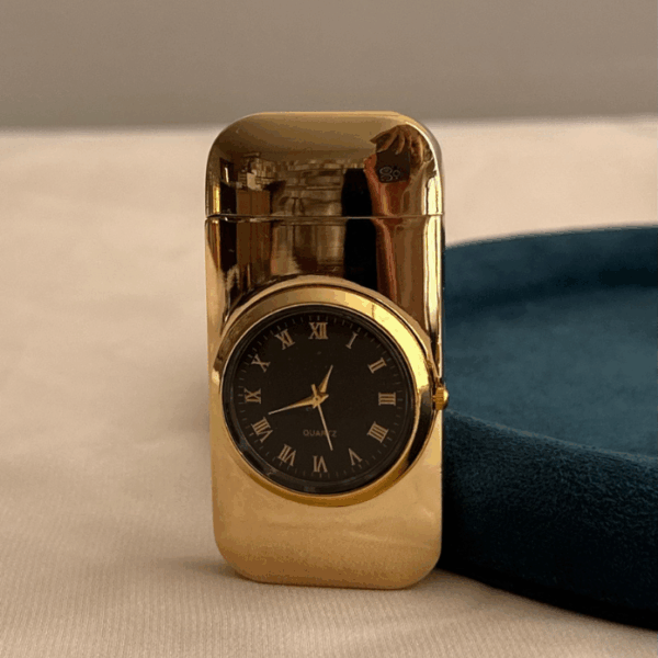 parlak gold saatli çakmak