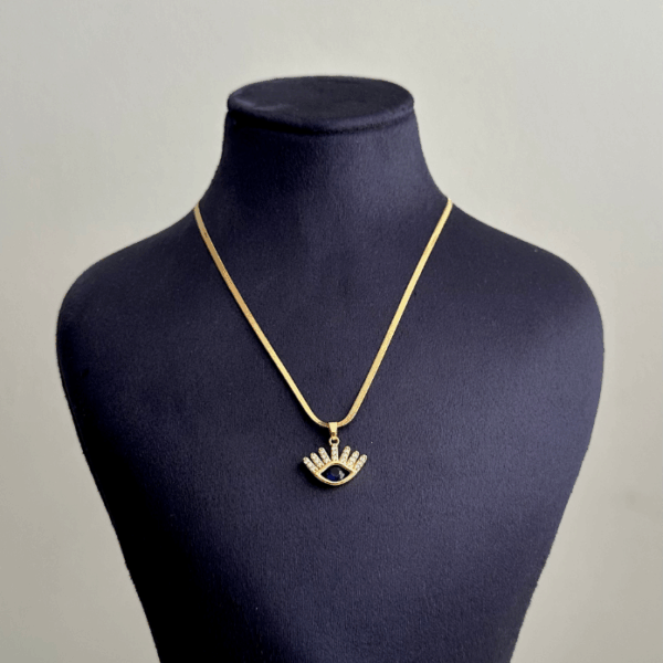 çelik gold göz kirpik italyan 45cm kolye