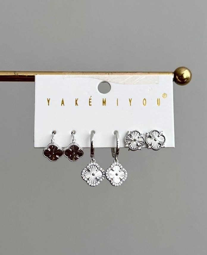 21-1.jpg vip yakemıyou silver altılı küpe - Görsel 1