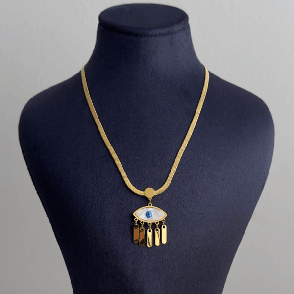 çelik gold göz italyan 45cm kolye