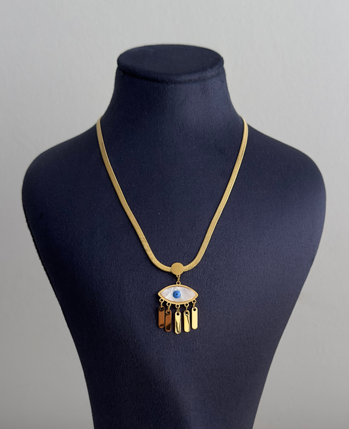 212.png çelik gold göz italyan 45cm kolye - Görsel 1