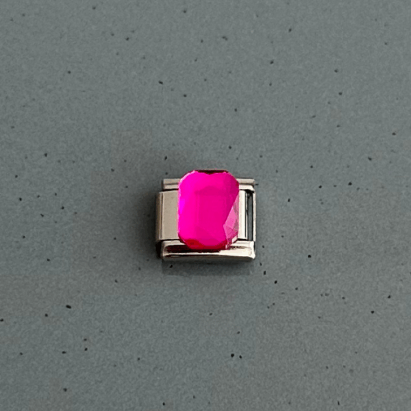 pirinç silver dikdörtgen pembe pndr charm