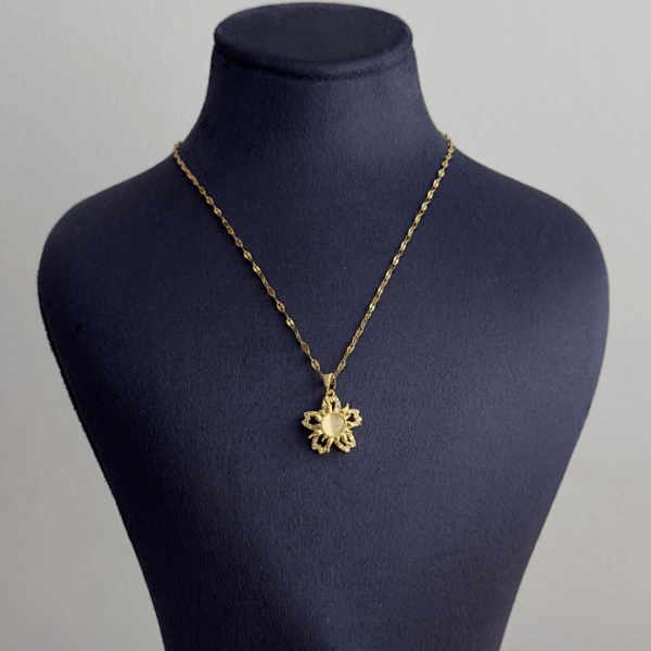 çelik gold güneş dönen 45cm kolye