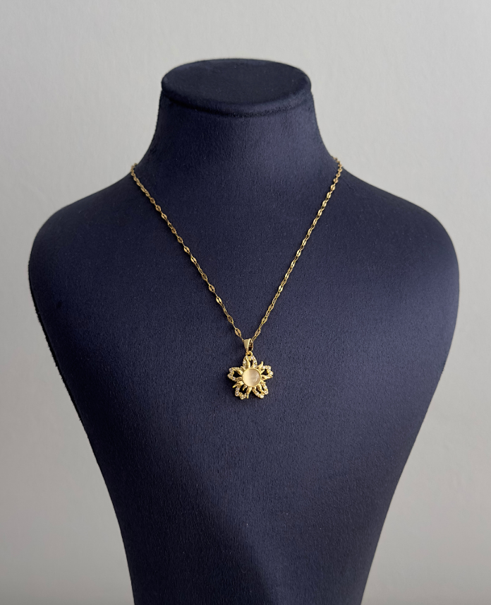 221.png çelik gold güneş dönen 45cm kolye - Görsel 1