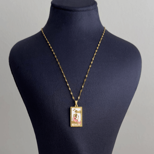 çelik gold tarot kadın 45cm kolye