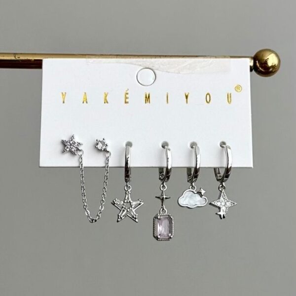 vip yakemıyou silver altılı küpe