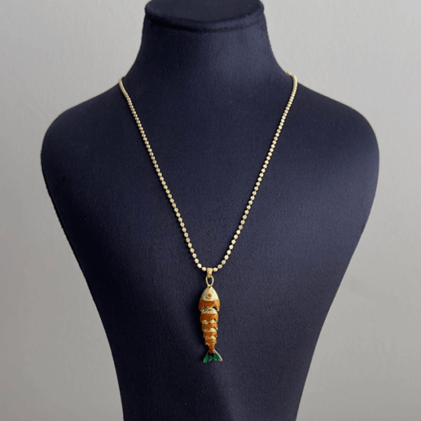 bijuteri vip gold balık turuncu 45cm kolye