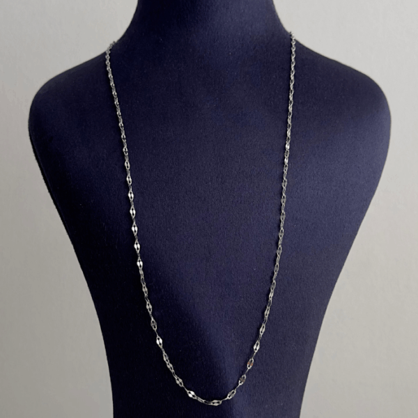 çelik silver parlak düz zincir 45cm kolye