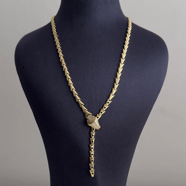 bijuteri vip gold yılan asansörlü 45cm kolye