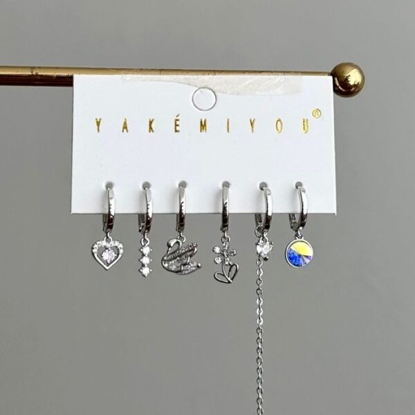 vip yakemıyou silver altılı küpe