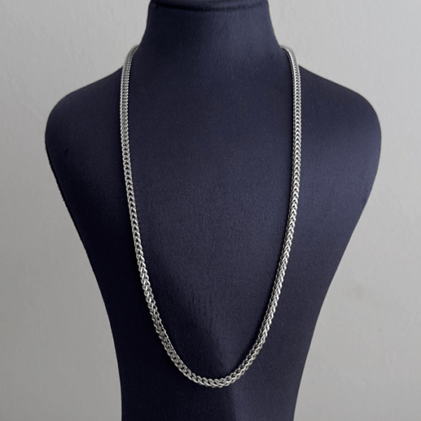 çelik silver hasır kare 60cm kolye