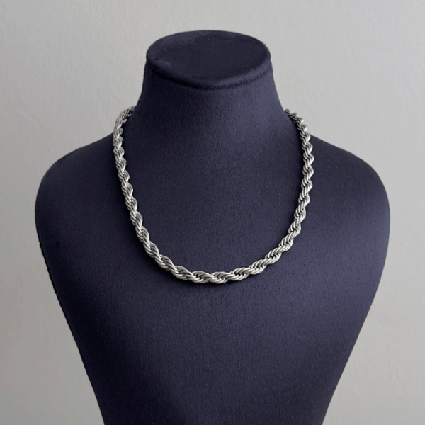 çelik silver burgu 6 mm 45cm kolye