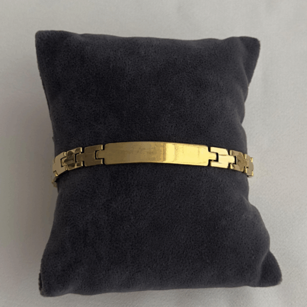 çelik gold plaka erkek bileklik