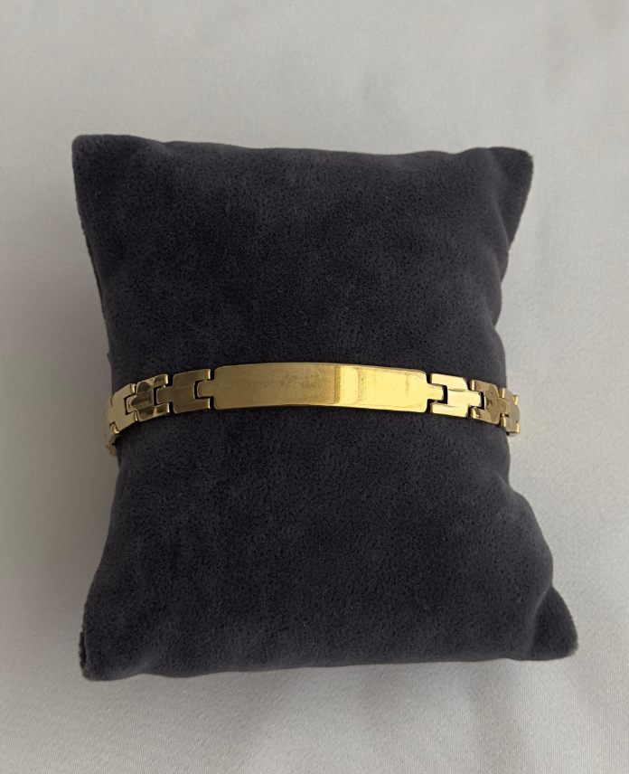 3-4.png çelik gold plaka erkek bileklik - Görsel 1