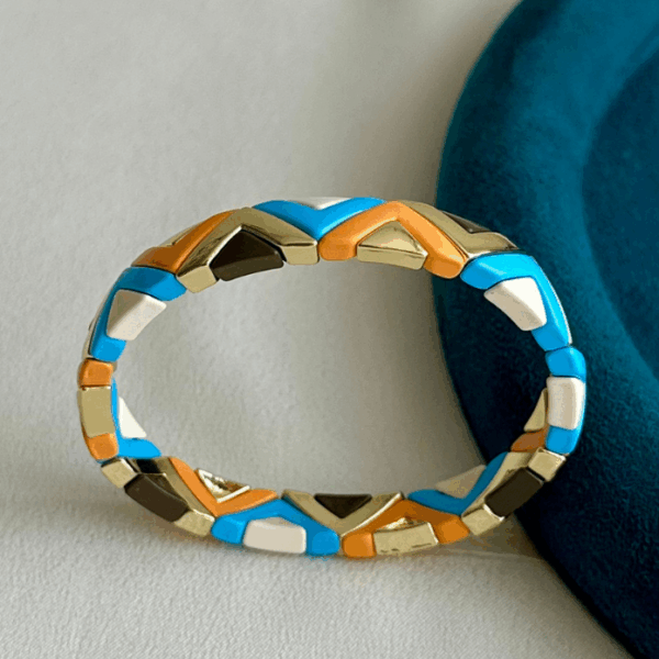 çelik lastikli gold turuncu mavi bileklik