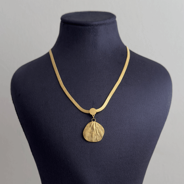 çelik gold deniz kabuğu italyan 45cm kolye