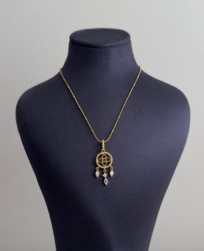 302.png çelik gold rüya kapanı 45cm kolye - Görsel 1