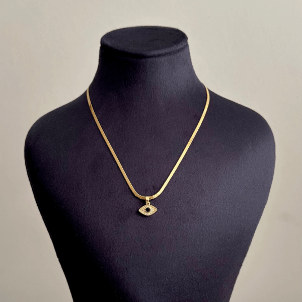 çelik gold göz küçük italyan 45cm kolye