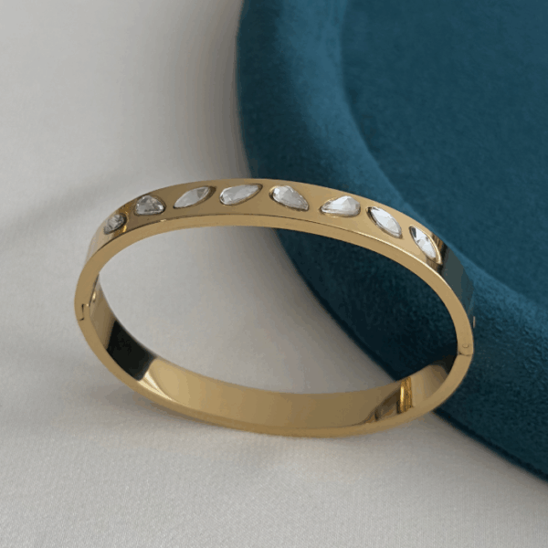 çelik gold dağınık damla taş kelepçe