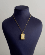 çelik gold açılabilir dikdörtgen yıldız taş 45cm kolye