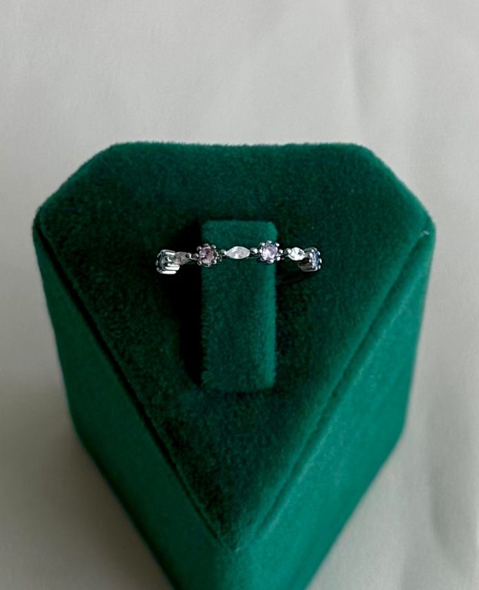 36-1.jpg pirinç silver ayarlanabilir renkli taşlı yüzük - Görsel 1