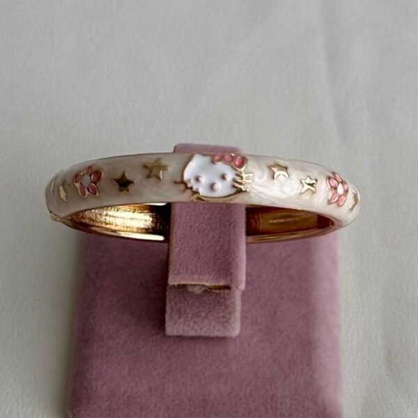 çelik gold beyaz mineli çocuk hello kitty 4,5cm çaplı kelepçe