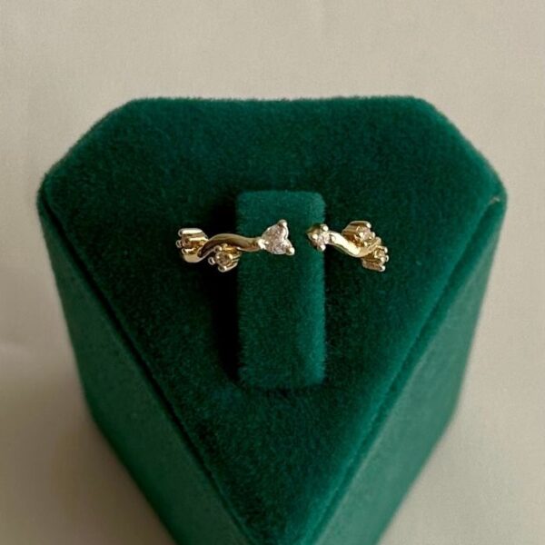 pirinç gold ayarlanabilir nokta beyaz yüzük