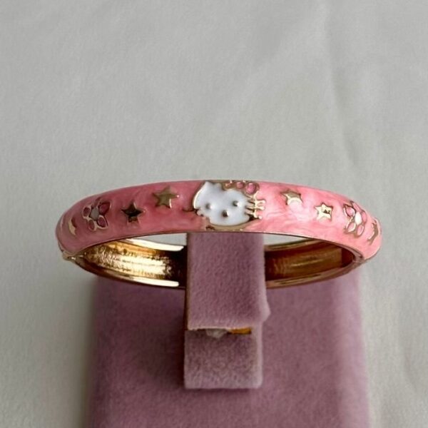 çelik gold pembe mineli çocuk hello kitty 4,5cm çaplı kelepçe