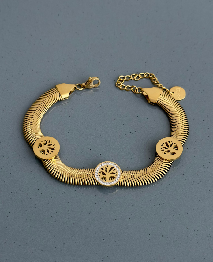 38-4.png çelik gold kalın italyan yaşam ağacı bileklik - Görsel 1