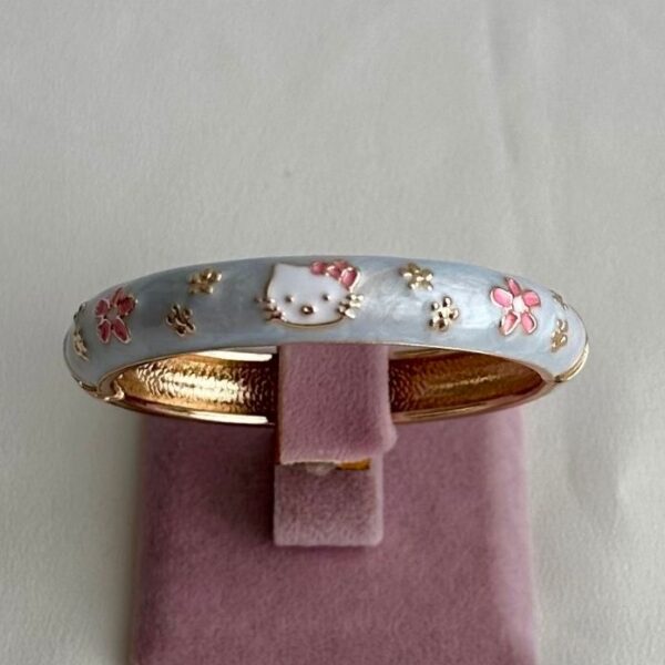 çelik gold mavi mineli çocuk hello kitty 5cm çaplı kelepçe