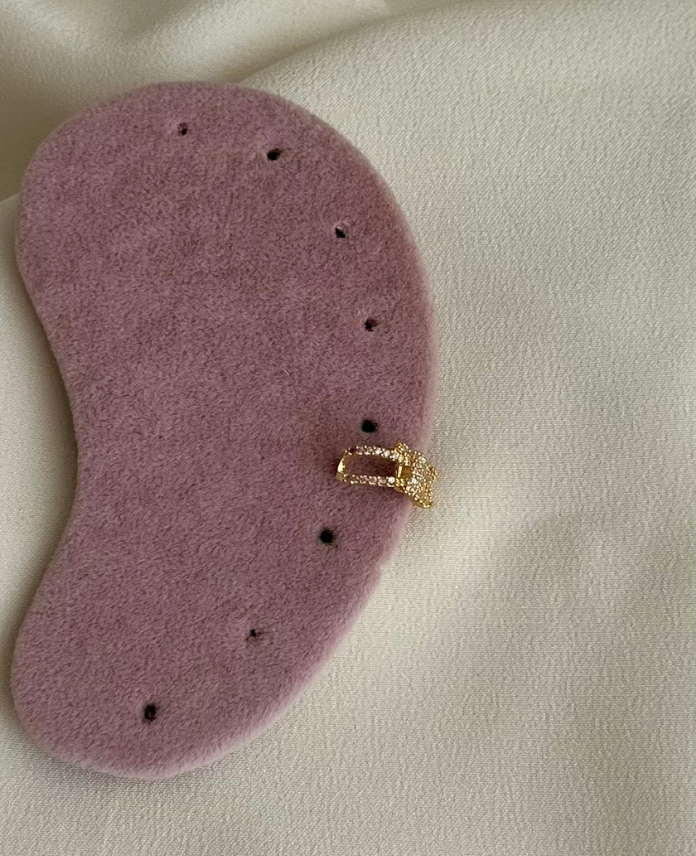 4-2-1.png pirinç gold düğüm taşlı earcuff - Görsel 1