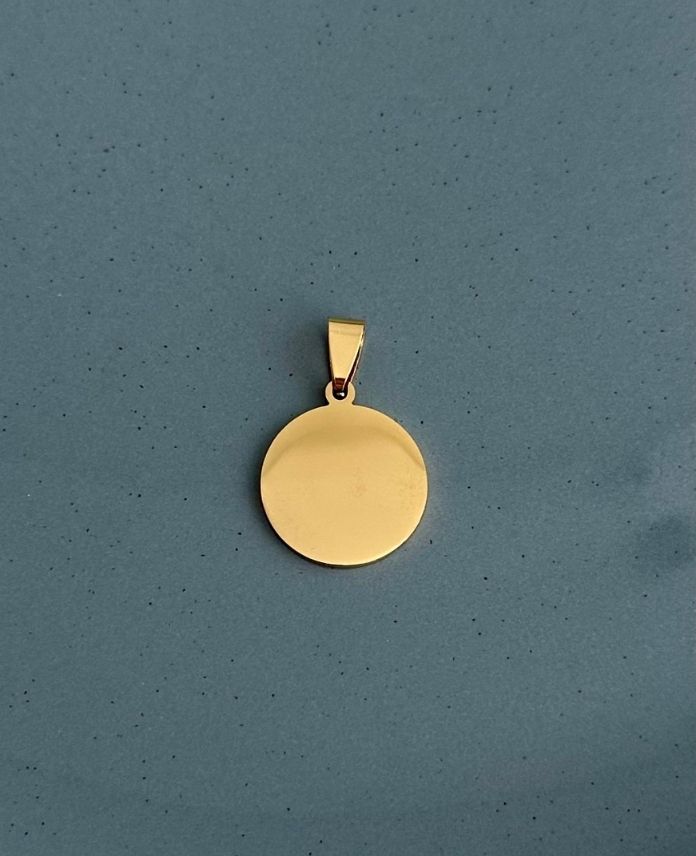 45-1.jpg çelik gold yuvarlak 2cm çap kolye ucu - Görsel 1